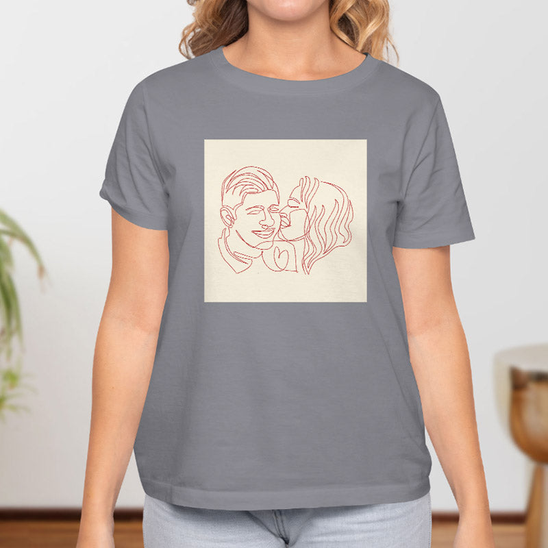 Valentine's Day T-Shirts Couple Love Print Sweet Style