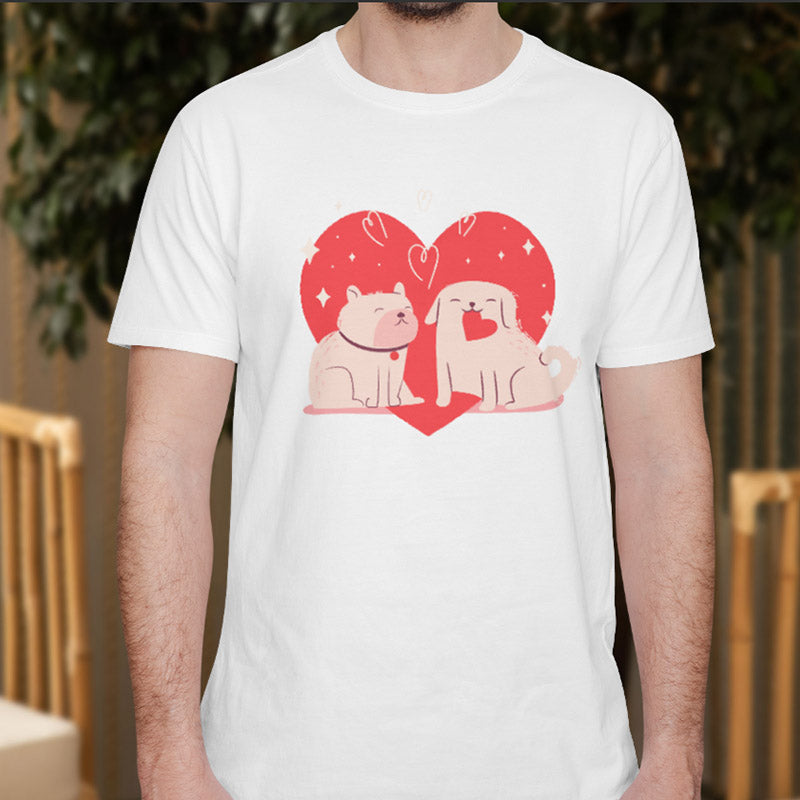Valentine's Day T-Shirts Couple Love Print Sweet Style