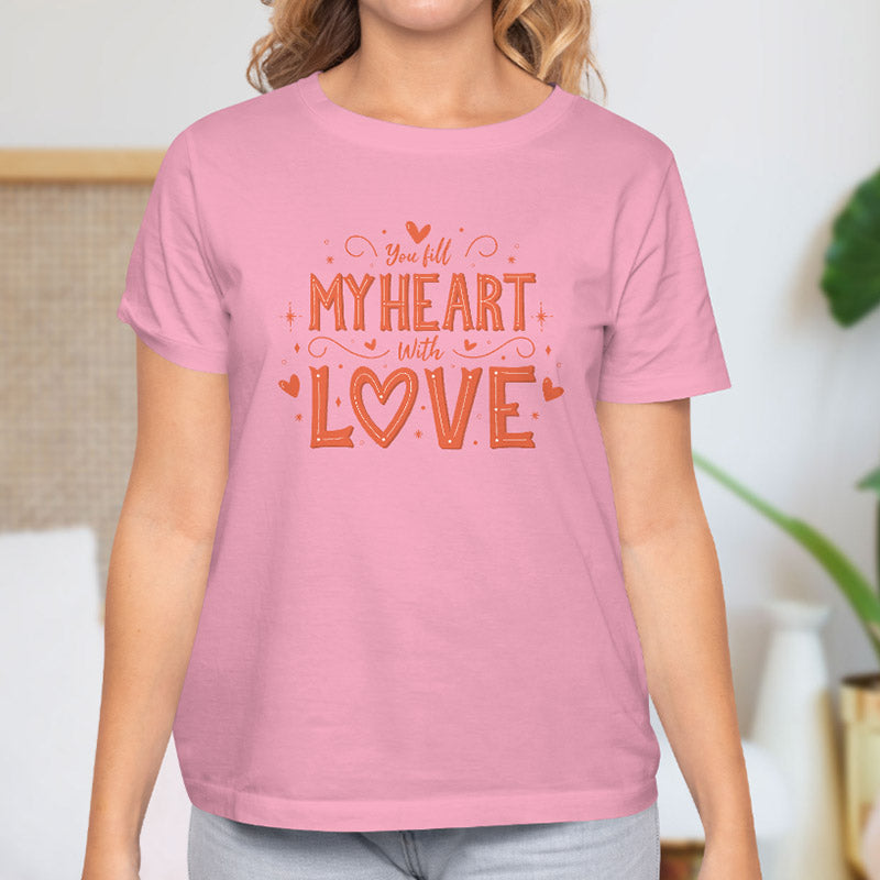 Valentine's Day T-Shirts Couple Love Print Sweet Style