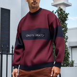 Men Sweater Men's Autumn and Winter Letter Embroidery