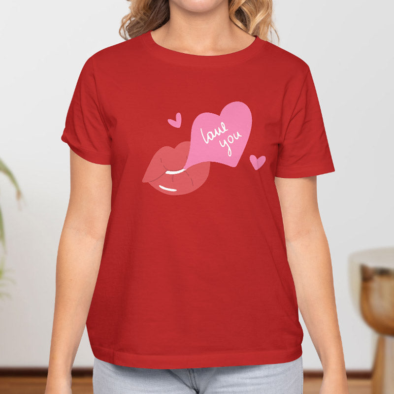 Valentine's Day T-Shirts Couple Love Print Sweet Style