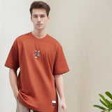 Men T Shirts Solid Color round Neck Short Sleeves Top